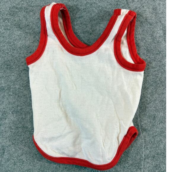 VINTAGE 70s Road Runner Beep Beep Tank Top Infant Baby 3-6M White Looney Tunes - Picture 2 of 6